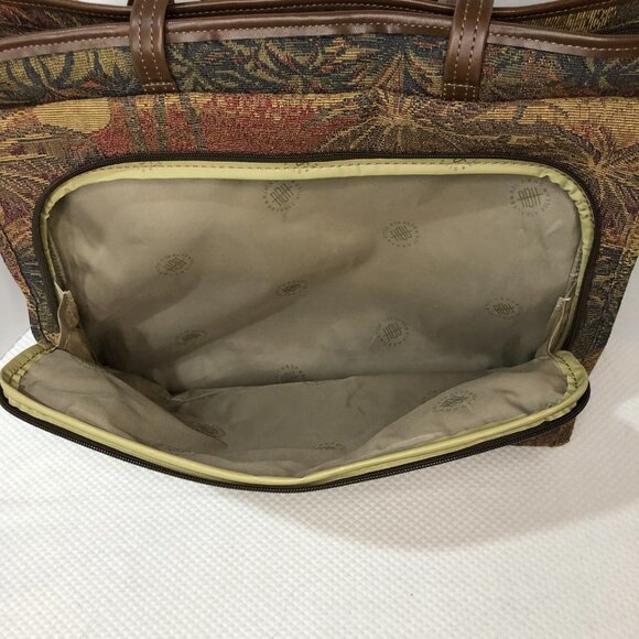 NWOT Ricardo Beverly Hills Palm Trees Large Tapestry Travel Tote Carry On Bag - Picture 7 of 13